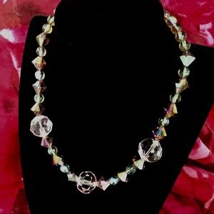 Pink and Purple Faceted Beaded Statement Necklace